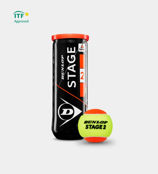 קופסת כדורי טניס Dunlop Stage 2 Orange Pressure (3 כדורים בקופסה) | דנלופ עם כדור טניס בצבעים זוהרים