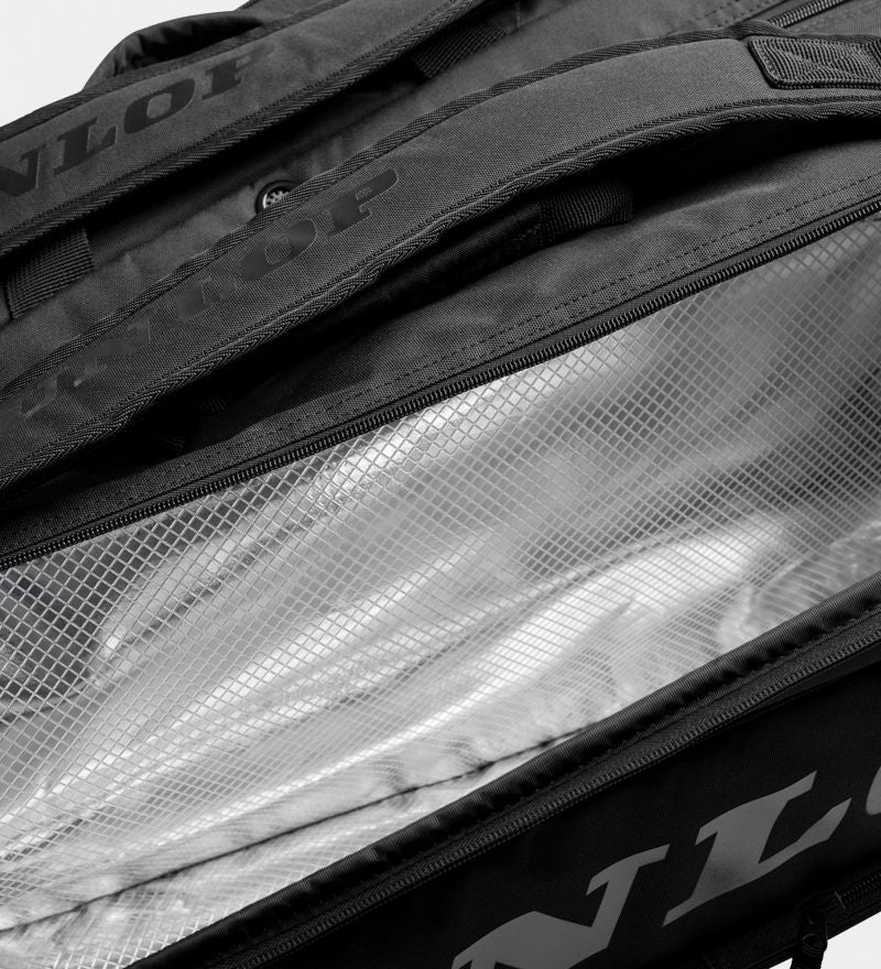 תיק אימון Dunlop Team 12R | דנלופ עם תא מבודד תרמי לאחסון מחבטים.