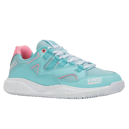 נעלי פאדל לנשים K-Swiss Tura Team Padel בצבע טורקיז וורוד במבט מהצד