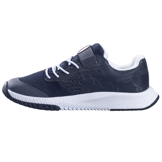 נעלי טניס לילדים Babolat Pulsion All Court Kid Girl Black | בבולט - צד ימין של נעל טניס שחורה לילדים.
