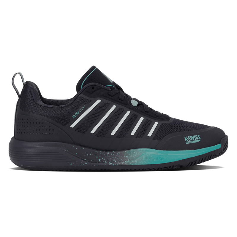 נעלי פאדל K-Swiss Ultra Court Padel לגברים בצבע שחור ותורכיז - מבט מהצד החיצוני