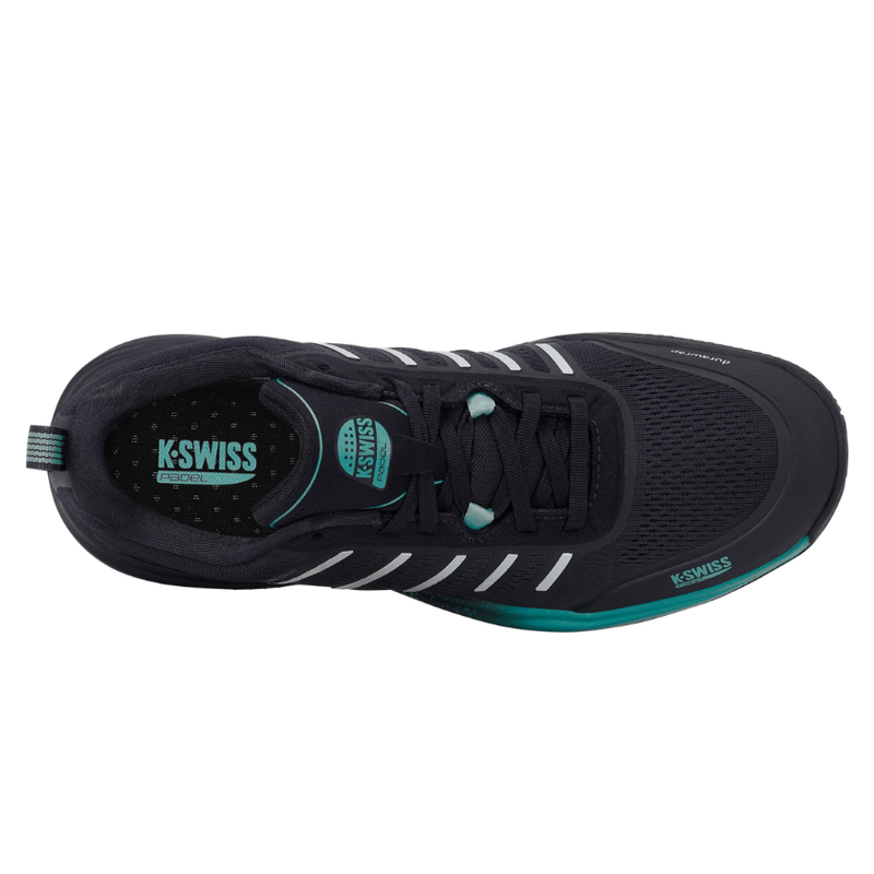 מבט מלמעלה על נעלי פאדל K-Swiss Ultra Court Padel לגברים בצבע שחור