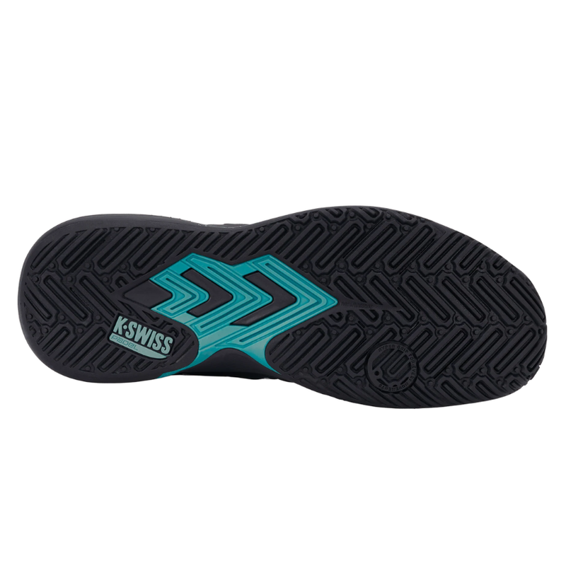 סוליית נעלי פאדל לגברים K-Swiss Ultra Court Padel למגרש פאדל בצבע שחור ותורכיז