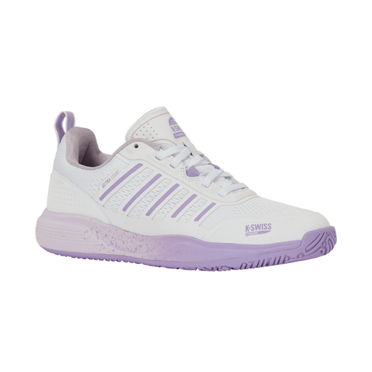 נעלי פאדל לנשים K-Swiss Ultra Court Padel בצבע לבן וסגול במבט מהצד