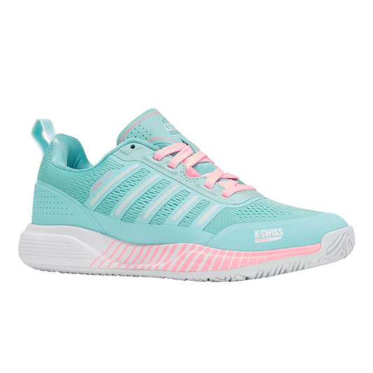 נעלי פאדל לנשים K-Swiss Ultra Court Padel בצבע תורכיז וורוד במבט מהצד