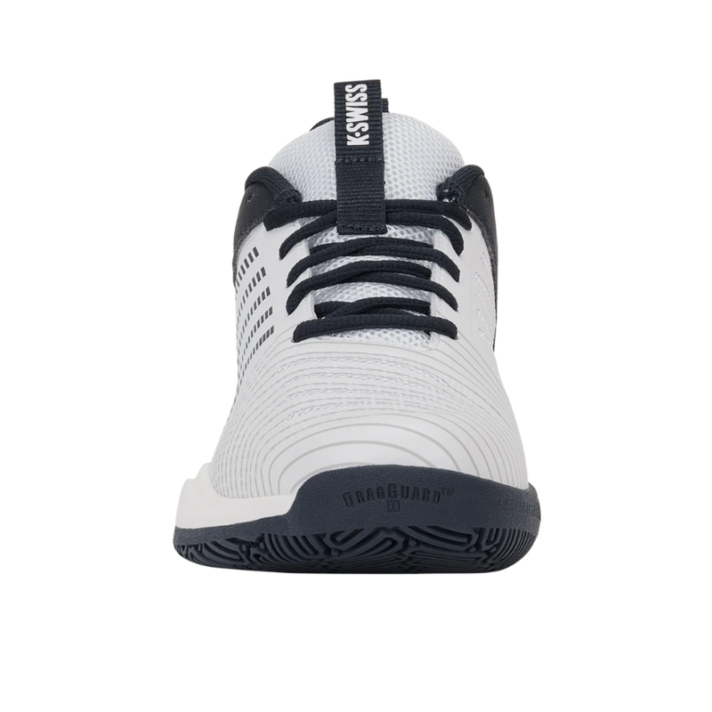 מבט חזיתי של נעלי פאדל K-Swiss Ultrashot Light Padel לגברים בצבע לבן ושחור