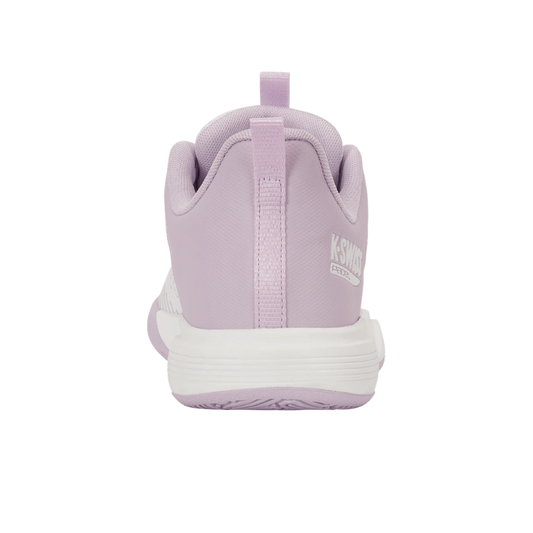 מבט מאחור על העקב של נעלי פאדל K-Swiss Ultrashot Light Padel לנשים בצבע סגול