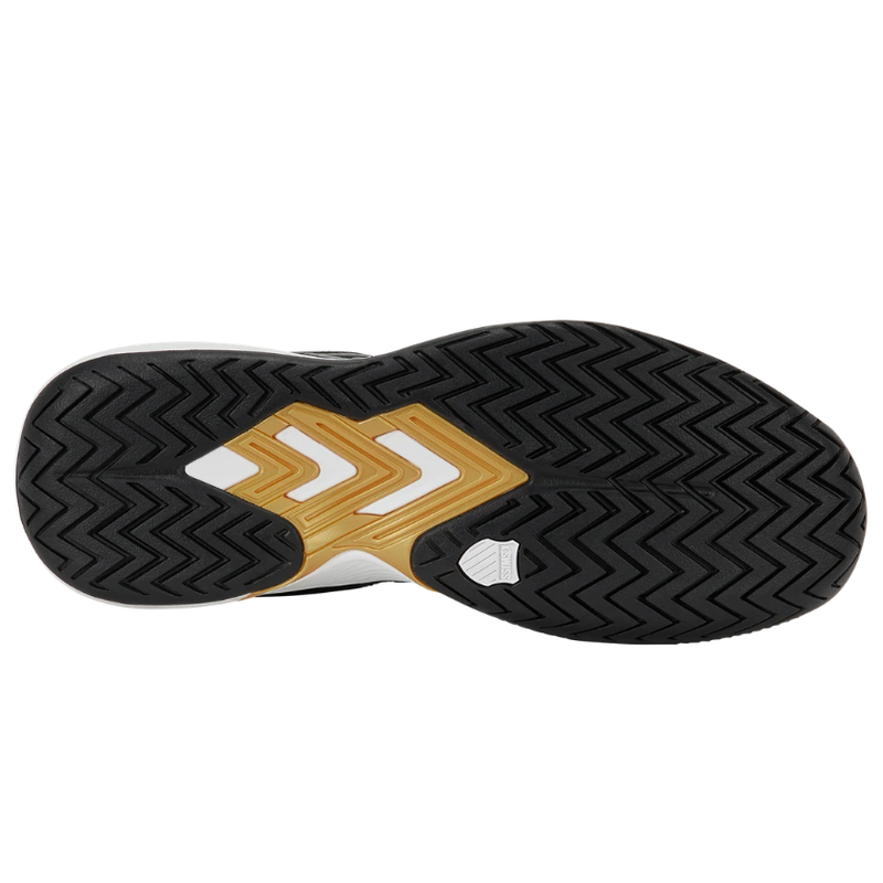 סוליית נעלי טניס לגברים K-Swiss Ultrashot Light למגרש טניס בצבע שחור וזהב