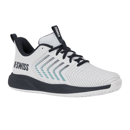 נעלי טניס לגברים K-Swiss Ultrashot Light בצבע לבן ושחור במבט מהצד