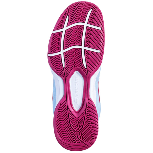 נעלי טניס נשים Babolat SFX3 All Court Women Dark Blue Cherry | בבולט - סוליית נעליים עם עיצוב מתקדם בצבעים ורוד וכחול.