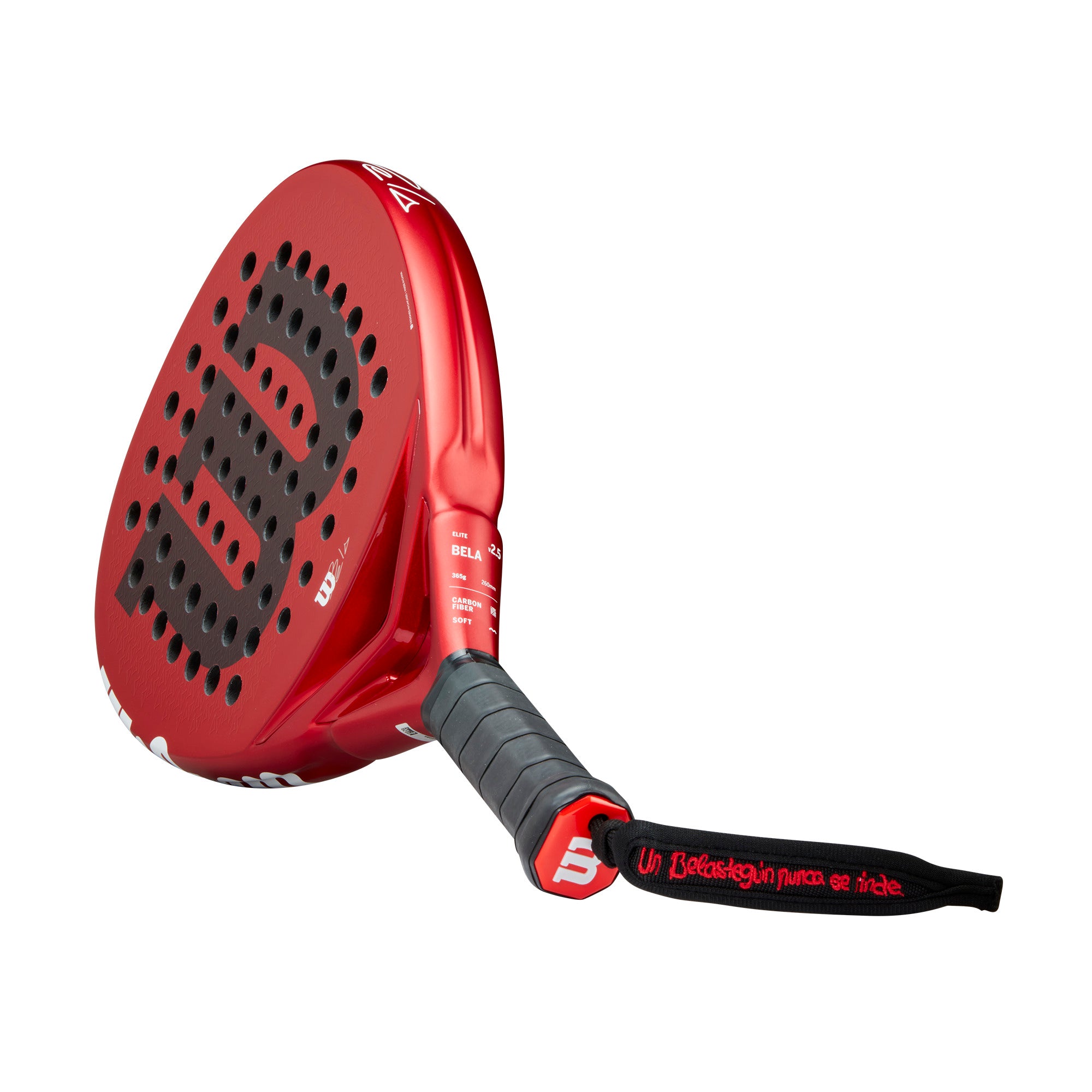 מחבט פאדל Wilson Bela Elite V2.5 Padel | וילסון בצבע אדום עם עיצוב מינימליסטי ונקודות סיליקון.