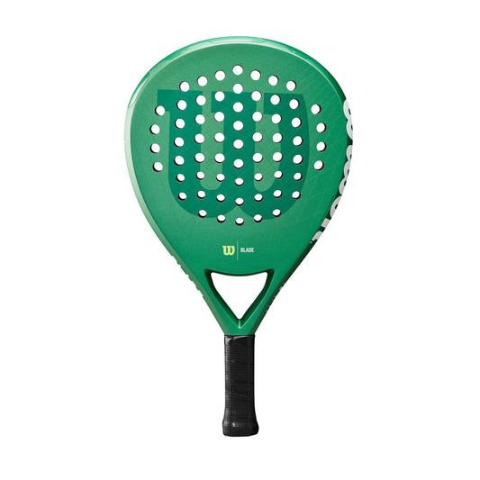 מחבט פאדל Wilson Blade LS V3 Padel | וילסון, מראה קדמי של מחבט פדל ירוק עם עיצוב מיוחד.