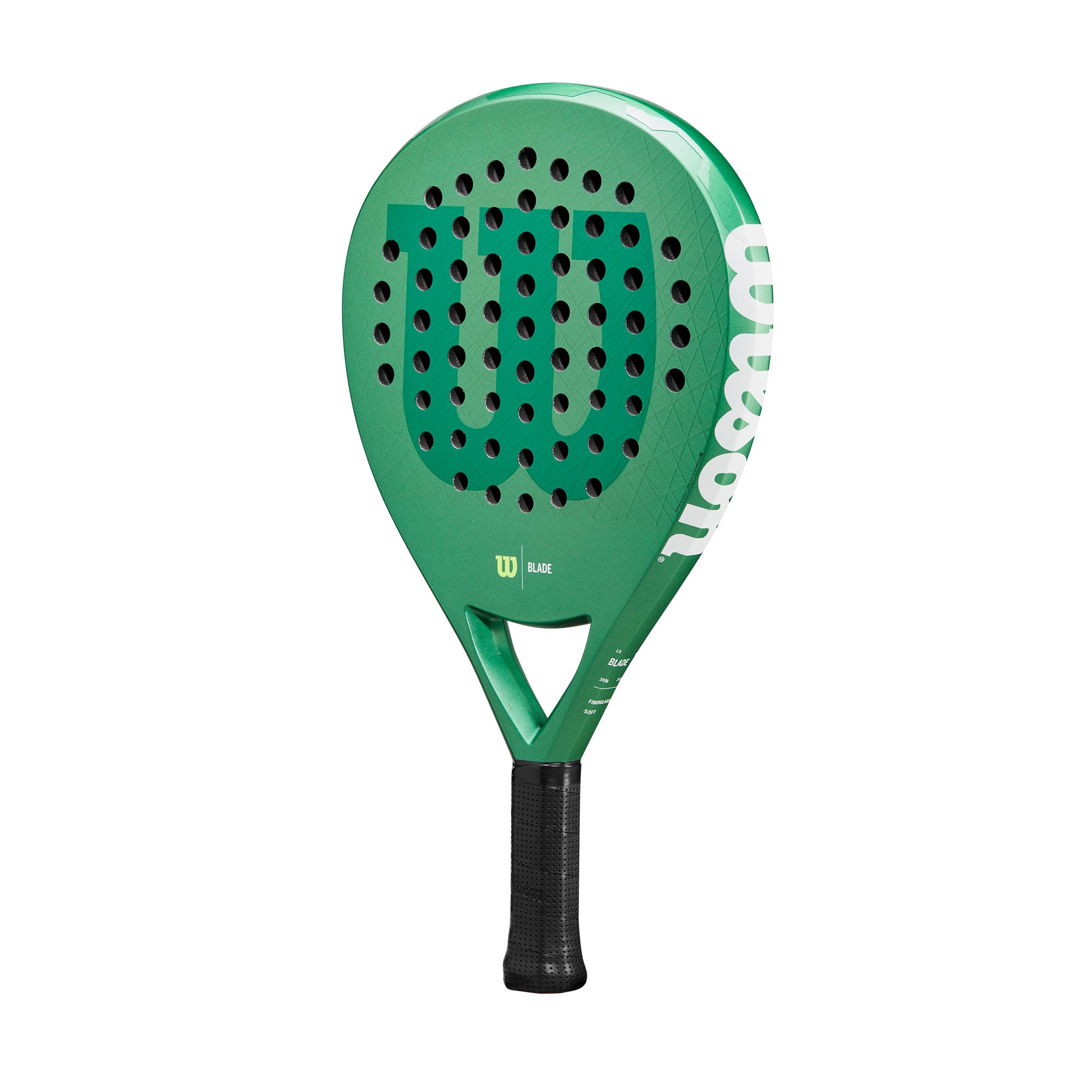מחבט פאדל Wilson Blade LS V3 Padel | וילסון בירוק עם עיצוב ממטריץ בתוספת חורי הנחיתה.