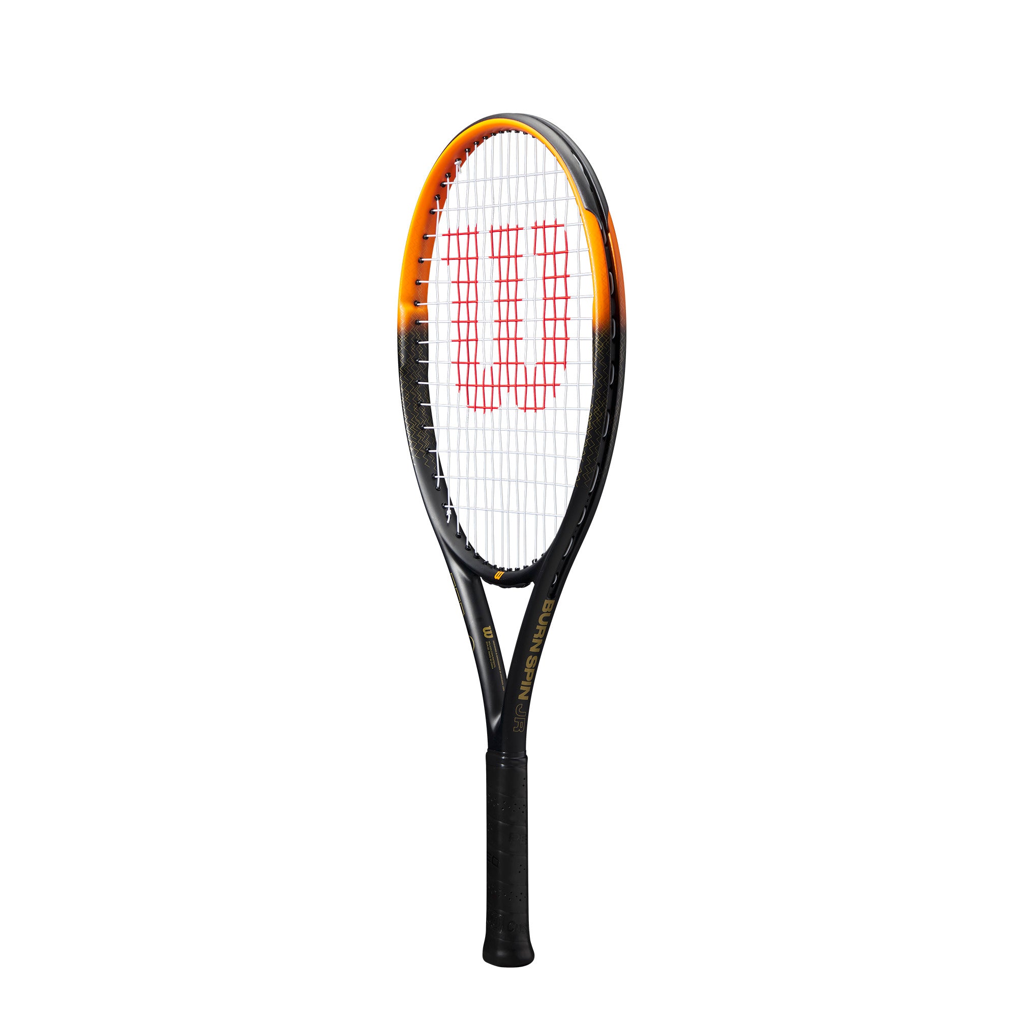 מחבט טניס לילדים | Burn Spin Jr 25 Tennis Racket - מחבט גרפיט בעיצוב שחור וכתום עם טכנולוגיית Spin Effect.