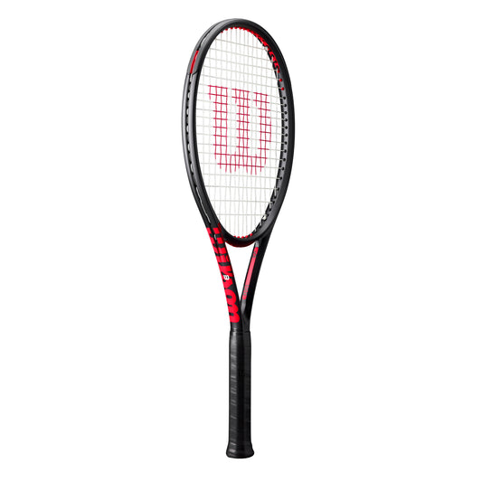 מחבט טניס Wilson Clash 100 V3.0 | וילסון בעיצוב גרפיט שחור עם פרטים אדומים.