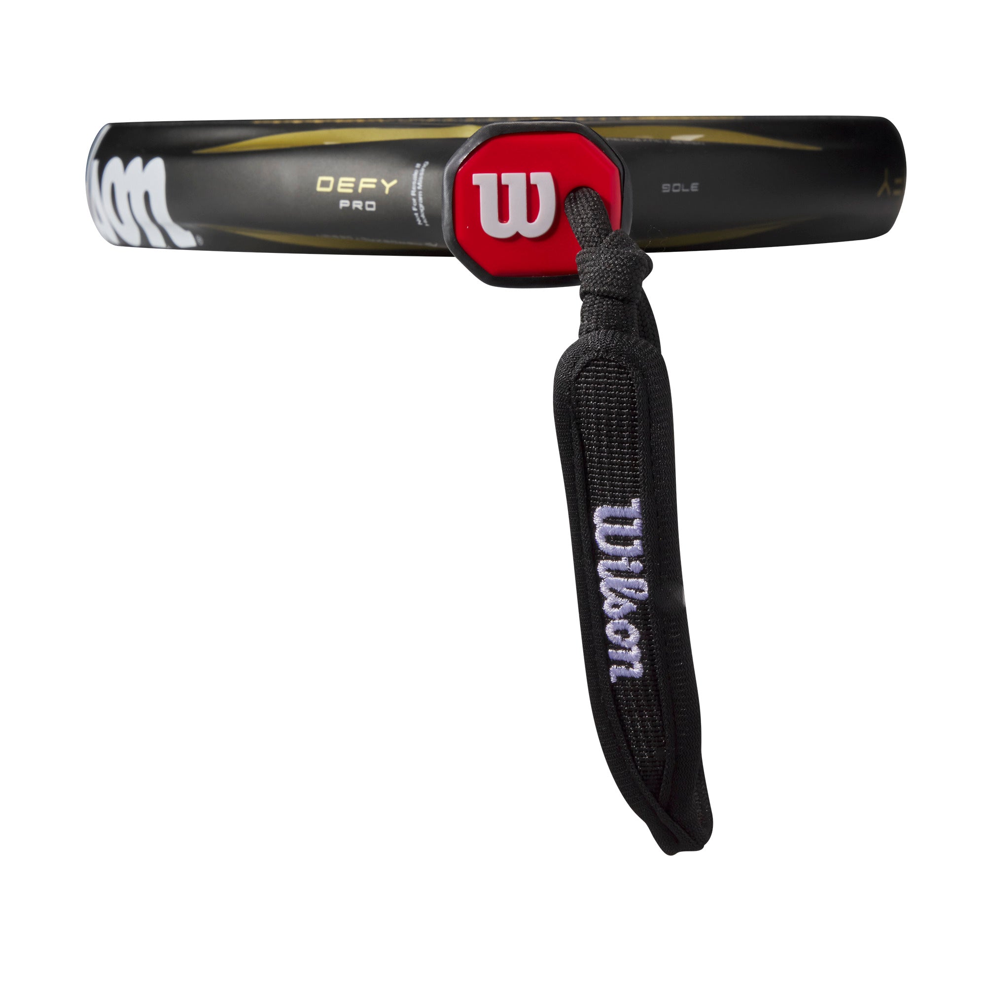 מחבט פאדל Wilson Defy Pro V1 Padel Racket | וילסון - חלק עליון עם לוגו וילסון וציבור שמירה לתניחה