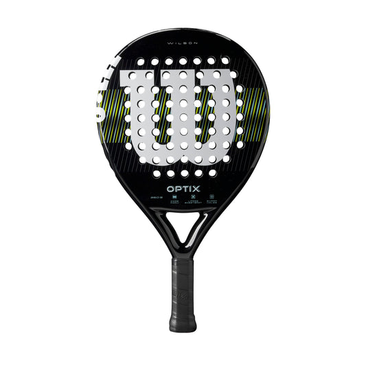 מחבט פאדל Wilson Optix V1 Padel Racket | וילסון - עיצוב מודרני עם לוגו וילסון ברור.