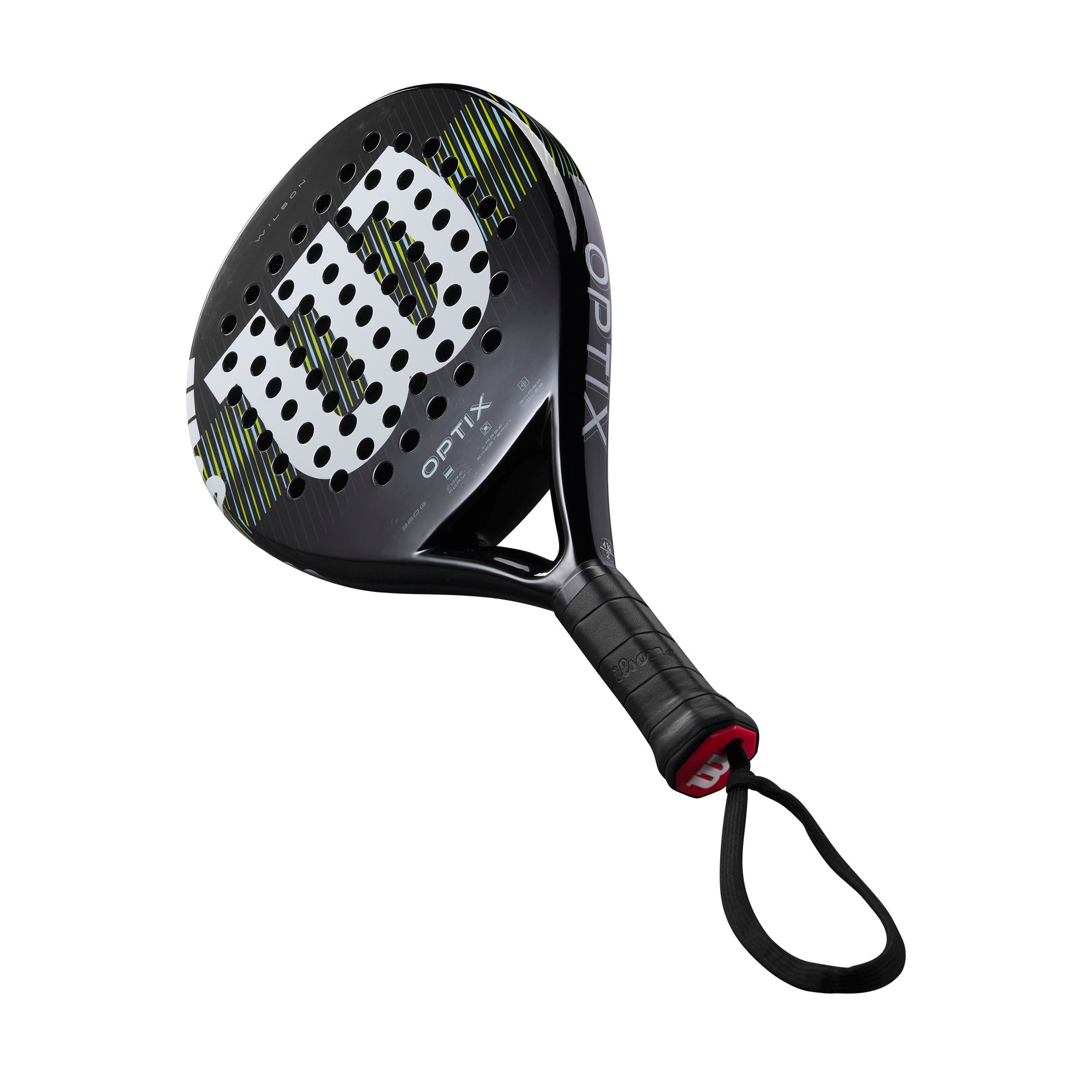 מחבט פאדל Wilson Optix V1 Padel Racket | וילסון עם עיצוב מודרני וצורת ראש גדולה לשיפור חבטות.