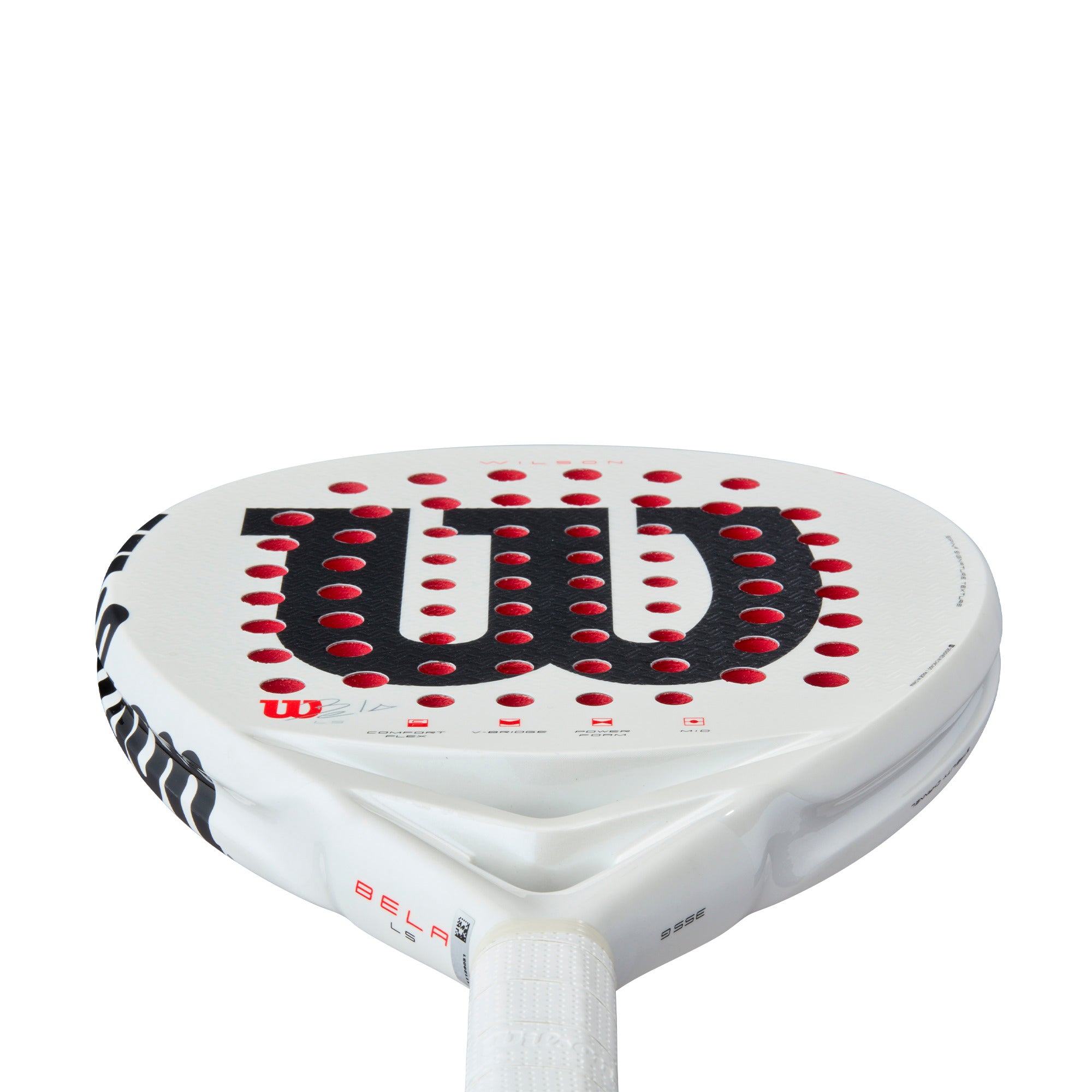 מחבט פאדל Wilson Bela LS V3 Padel Racket | וילסון עם דוגמת חורים ייחודית בראש המחבט.