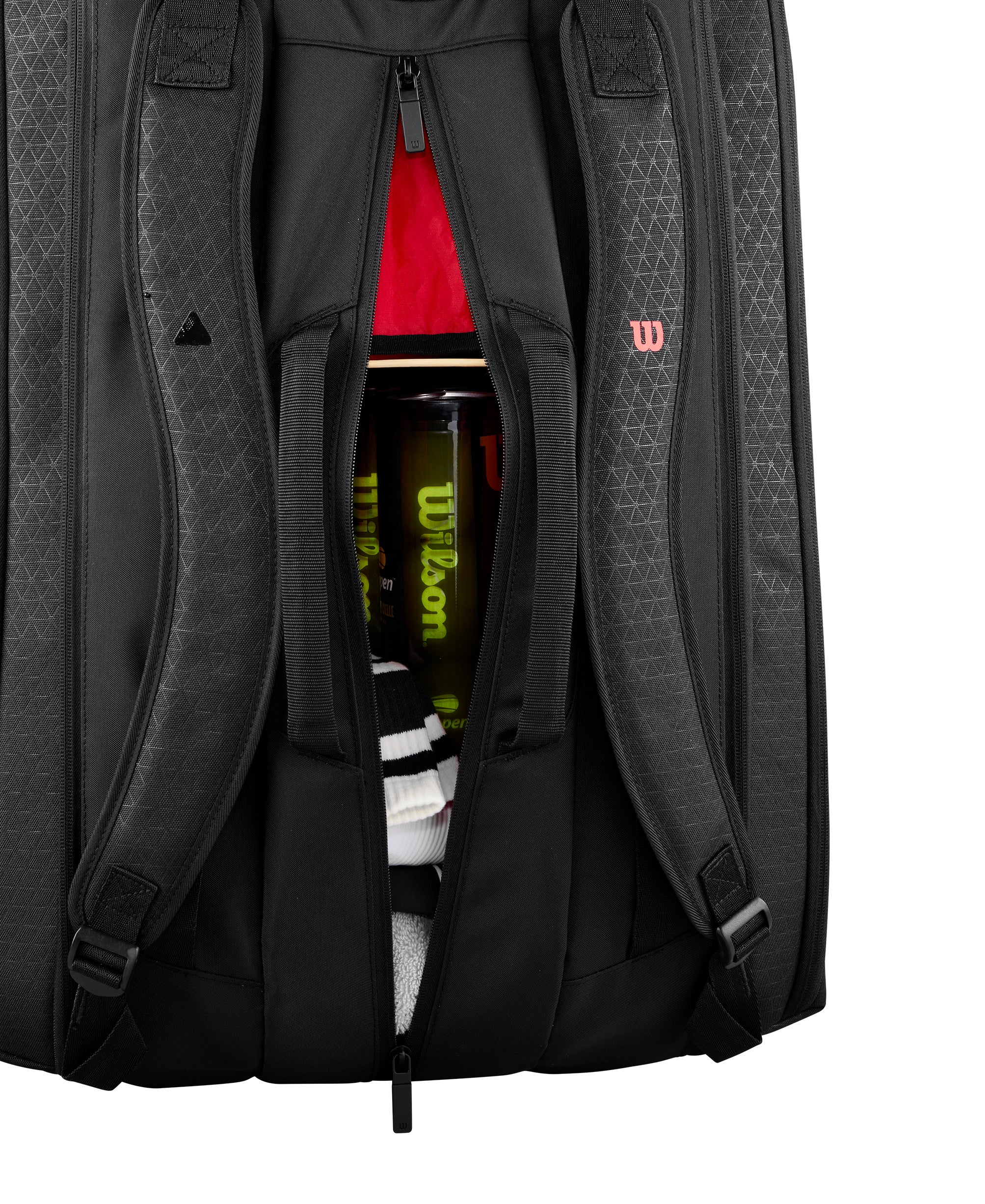 תוך התיק טניס Wilson Clash V3 15PK Racquet Bag | וילסון, מראה בקבוק מים וחנויות.