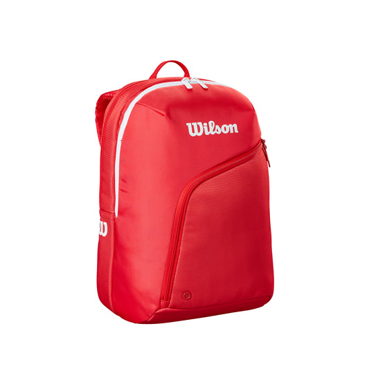 תיק פאדל Wilson Tour Padel Backpack | וילסון בצבע אדום עם עיצוב מודרני ופונקציונליות גבוהה.
