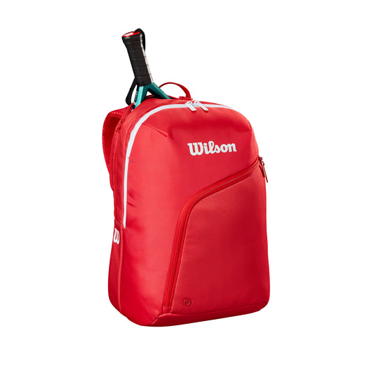 תיק פאדל Wilson Tour Padel Backpack | וילסון בצבע אדום עם רצועת אחיזה ואביזר רשת