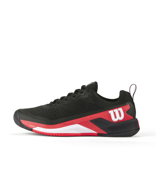 נעלי טניס גברים Wilson Rush Pro 4.5 | וילסון בצבעים שחור ואדום, עיצוב חדשני וביצועים גבוהים.