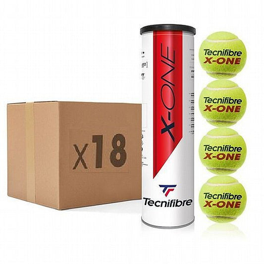 קרטון כדורי טניס Tecnifibre X-One (72 כדורים | 4 כדורים בקופסה) | טכניפייבר
