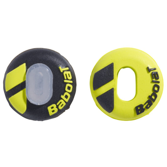 בולם זעזועים בבולט Custom Damp Babolat Black&Yellow/Flue&Black זוג בולמים בעיצוב ייחודי לציוד טניס.