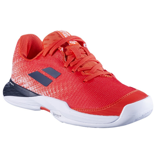 נעלי טניס לילדים Babolat Jet Mach 3 AC Junior Red/Black | בבולט - נעליים קלות ואופנתיות לשחקנים צעירים