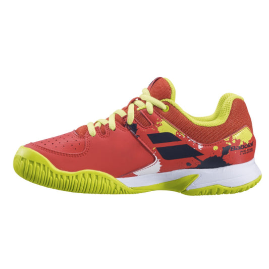 נעלי טניס לילדים Babolat Pulsion AC Junior Red | בבולט - נעליים צבעוניות לאימון טניס.