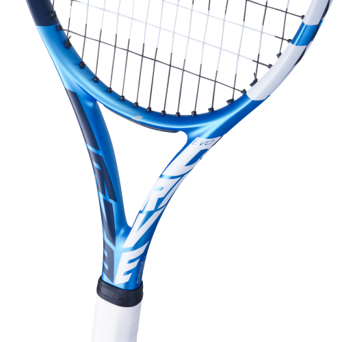 מחבט טניס Babolat Evo Drive Lite משקל 255 גרם | בבולט - תמונה של ראש מחבט טניס צבעים כחול ולבן 