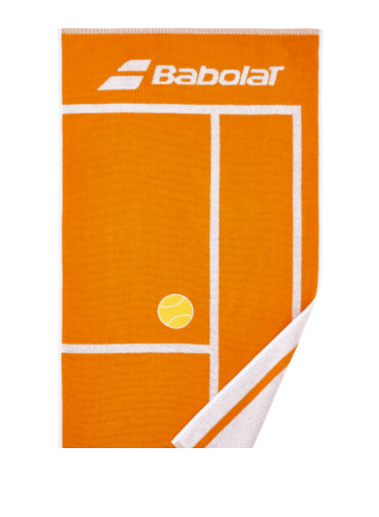 מגבת טניס בבולט Medium Towel Babolat בצבע כתום עם תוספת כדור טניס על מגבת באיכות גבוהה