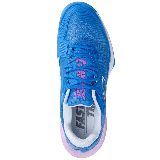 נעלי טניס נשים Babolat Jet Mach 3 AC Women Blue | בבולט - מבט על נעליים טניס בצבע כחול