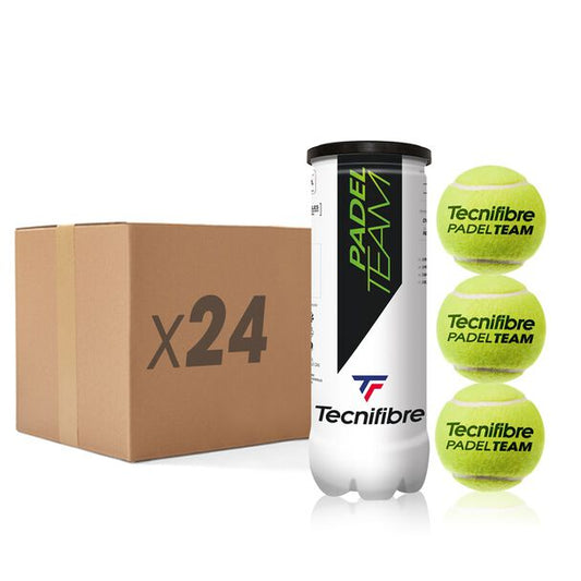 קרטון כדורי פאדל Tecnifibre Padel Team (24 כדורים בקרטון) | טכניפייבר עם כדורים ירוקים.