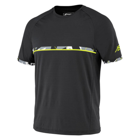  חולצת טניס בבולט Aero Crew Neck Tee Babolat שחור, טי שירט לגברים עם גזרה ארגונומית ועיצוב אינטיליגנטי.