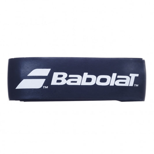 גריפ (עורית) בבולט Syntec Uptake Babolat לבן על רקע צהוב עם לוגו Babolat.